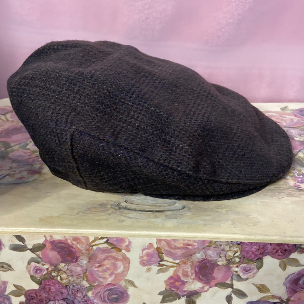 Antique Totes wool newsboy cap size small brown